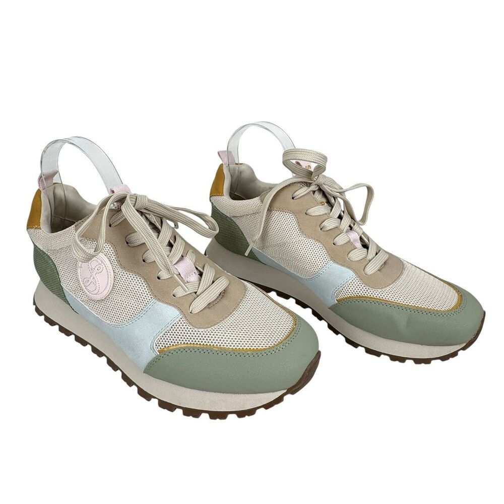 Sam‎ and Libby Women's Randal Sneaker 11M  Bayleaf Green Lace Up Vegan Pastel